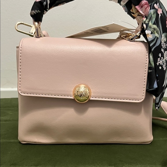 Anne Klein Blush Mini Bag with Floral Handle - Picture 2 of 9